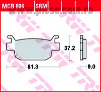 Set placute frana TRW MCB806SRM - Honda FES S-Wing - NSS Forza - Jazz 250cc - SH 300i - Peugeot Metropolis - Satelis 400cc